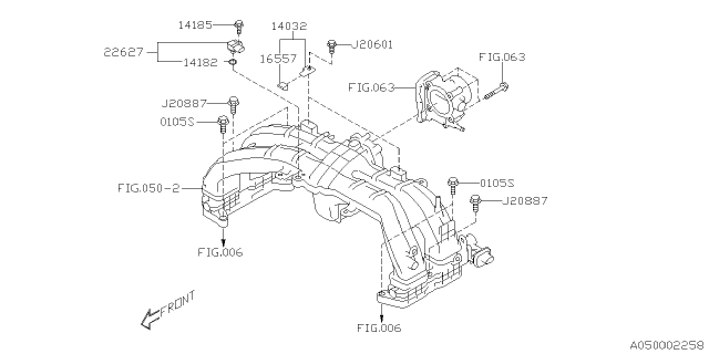 2020 Subaru Forester BRKT Ay-Coll CVR Diagram for 14032AA230