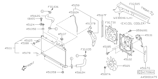 2020 Subaru Forester Radiator Assembly Diagram for 45111SJ000