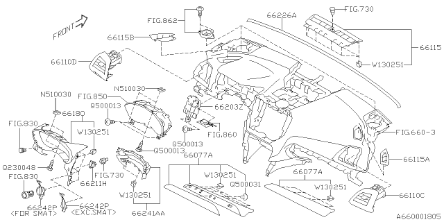 2019 Subaru Forester Instrument Panel Diagram 6