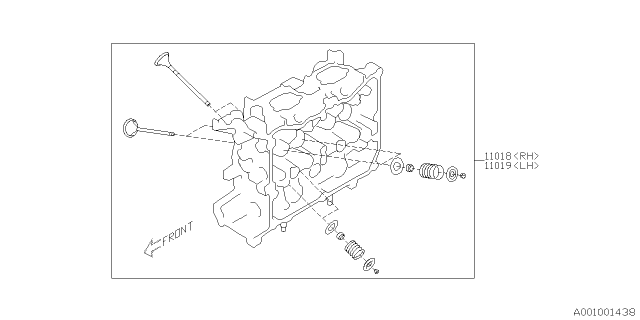 2019 Subaru Forester Head & Valve Set-CYL Diagram for 11019AA940