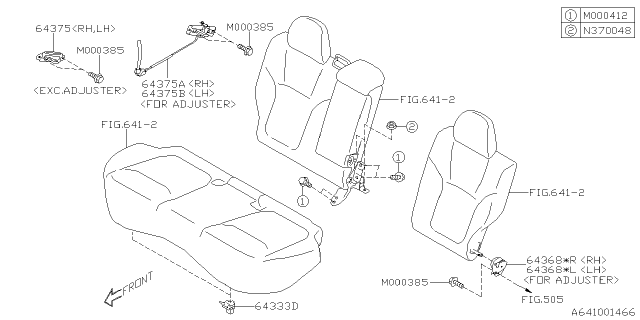 2020 Subaru Forester STRIKER Assembly Adj LH Diagram for 64375SJ010