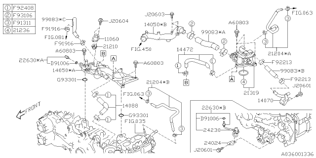 2021 Subaru Forester Pipe COMPL-Water Diagram for 14050AB310