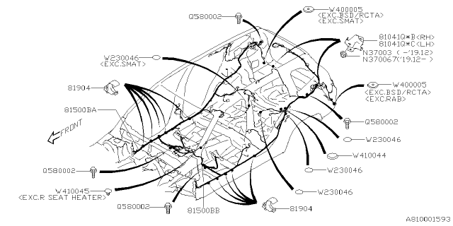 2020 Subaru Forester Wiring HARN R LH Usa Diagram for 81502SJ050