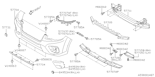 2021 Subaru Forester ENR Absorb Foam Us Diagram for 57705SJ020