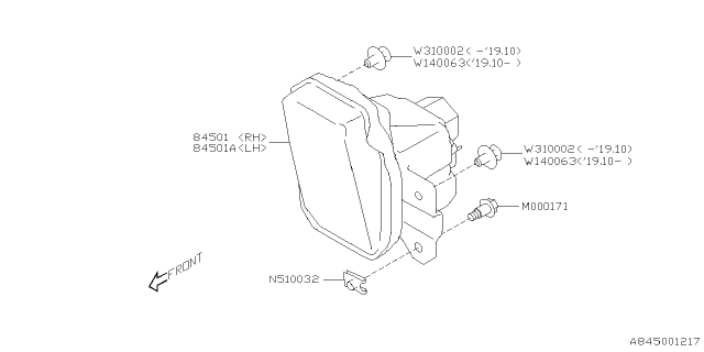 2020 Subaru Forester Fog Lamp Ay F RH Diagram for 84501SJ000