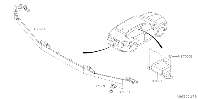 2019 Subaru Forester Snr SENS Assembly Diagram for 87621SJ000