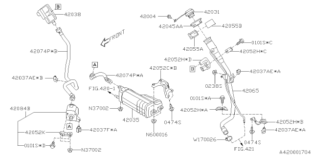 2020 Subaru Forester Tube Drain Diagram for 42074FL340