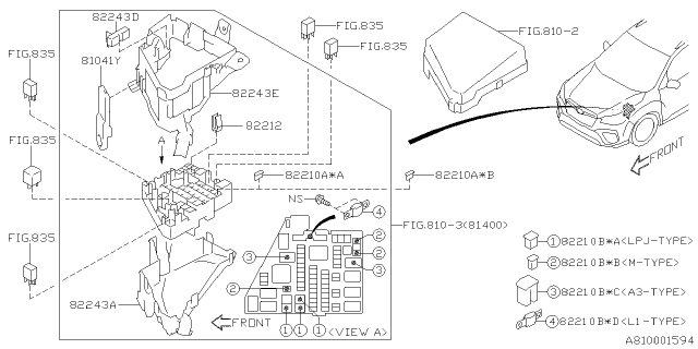 2019 Subaru Forester Slow Blower Fuse 40A Diagram for 82211AJ400