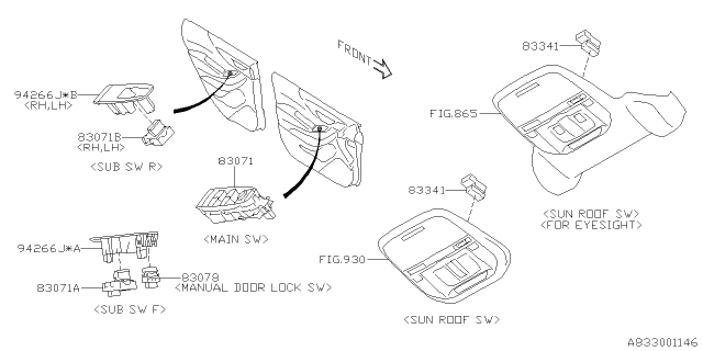 2019 Subaru Forester Switch - Power Window Diagram