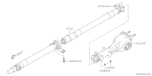 2020 Subaru Forester Propeller Drive Shaft Assembly Diagram for 27111FL120