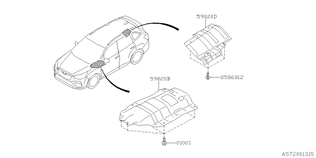 2020 Subaru Forester Under Cover & Exhaust Cover Diagram 1