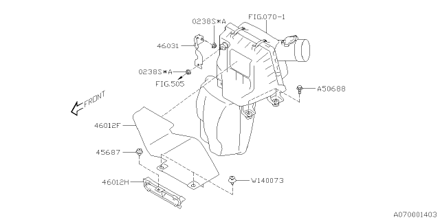 2019 Subaru Forester BRKT Air CLNR Diagram for 46032SJ000