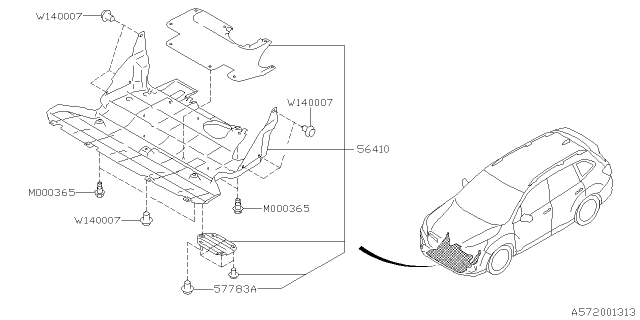 2021 Subaru Forester Under Cover & Exhaust Cover Diagram 3