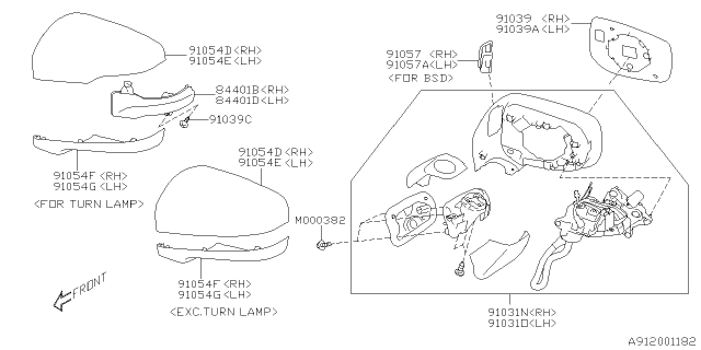 2021 Subaru Forester R View Mir Unit LHL Diagram for 91036SJ521