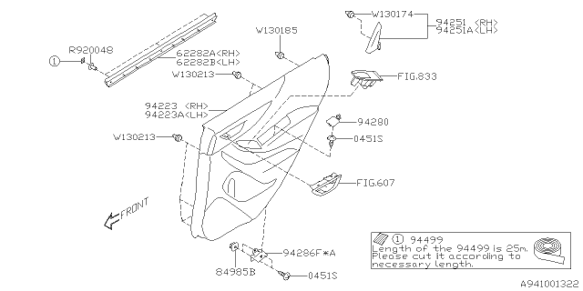 2020 Subaru Forester Trim Sub Ay Dr R LH Diagram for 94226SJ230SN