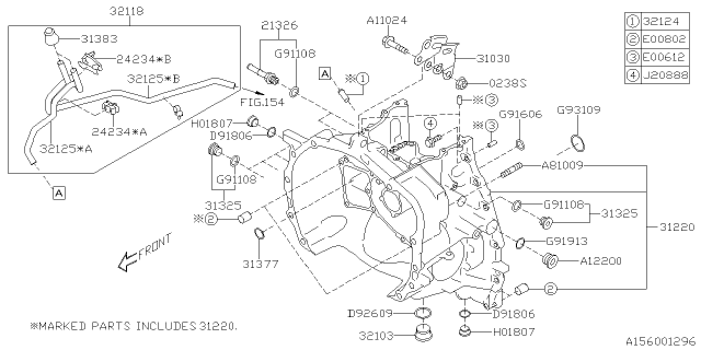 2019 Subaru Forester Torque Converter & Converter Case Diagram 1