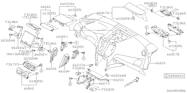 2020 Subaru Forester Panel Center Assembly Diagram for 66060FL000