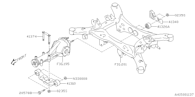 2020 Subaru Forester Differential Mounting Diagram
