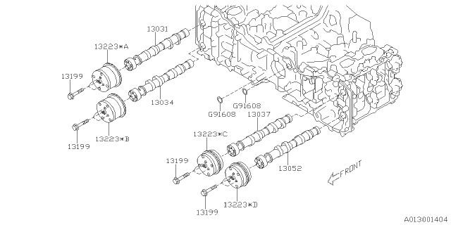 2021 Subaru Forester CAMSHAFT Cp-Int LH Diagram for 13037AB250