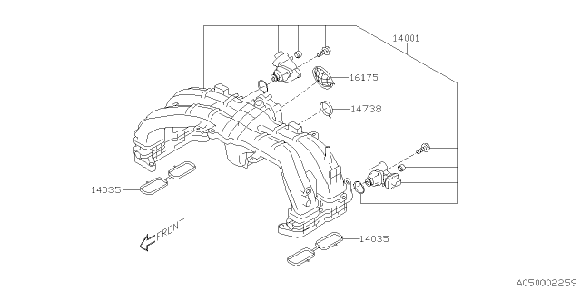 2021 Subaru Forester GSKT-THROT CHMBR Diagram for 16175AA540