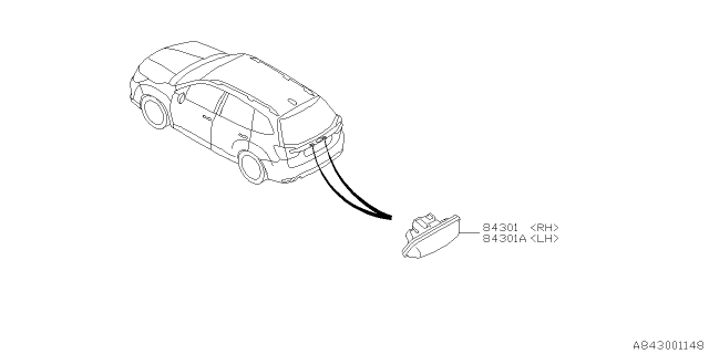 2021 Subaru Forester Lamp Assembly Lic Diagram for 84301SJ010