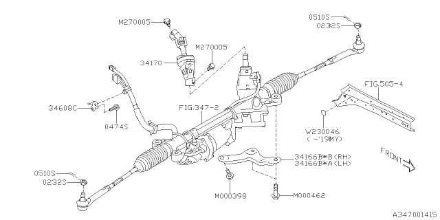 2019 Subaru Forester Universal Joint Assembly Diagram for 34170SJ000