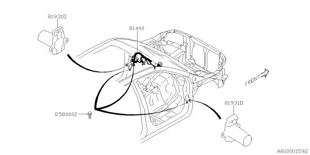 2019 Subaru Forester Wiring HARN Ctr Bhd Diagram for 81402SJ070