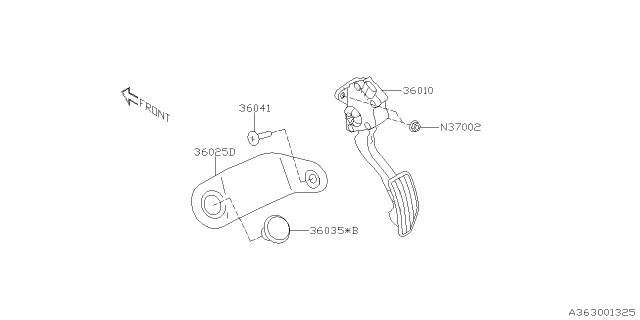 2019 Subaru Forester Pedal System Diagram 1