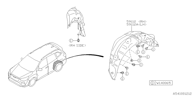 2021 Subaru Forester Mudguard Diagram 2