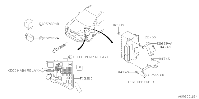 2019 Subaru Forester E.G.I. Engine Control Module Diagram for 22765AL820