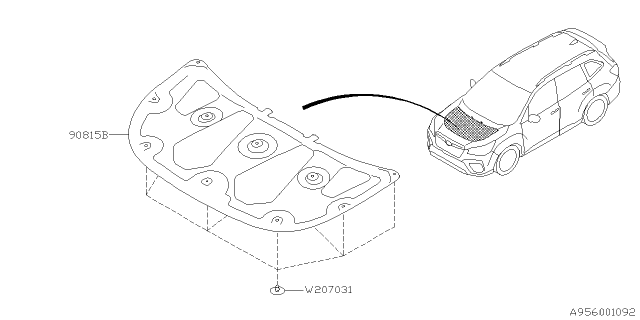 2020 Subaru Forester Hood Insulator Diagram