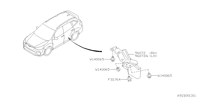 2020 Subaru Forester Plate Air Flap R LH Diagram for 96072SJ030