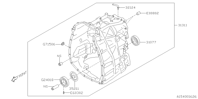 2021 Subaru Forester Automatic Transmission Case Complete Diagram for 31311AA900