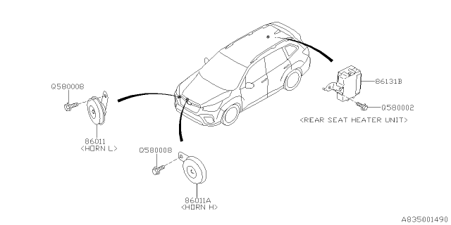 2020 Subaru Forester Electrical Parts - Body Diagram 1