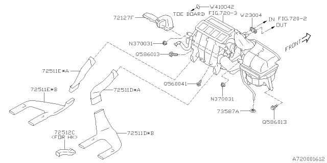 2019 Subaru Forester Duct Foot D LHD Diagram for 72127SJ020