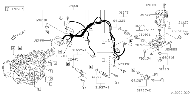 2021 Subaru Forester Sensor Assembly Revolution At Diagram for 31937AA170