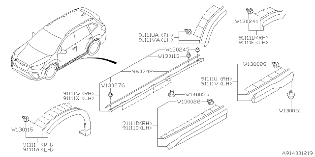 2021 Subaru Forester Clip D10.5 Diagram for 909130276