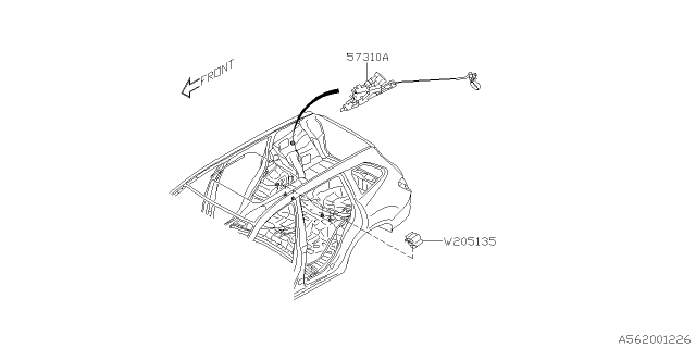 2019 Subaru Forester Lock Assembly Fuel Diagram for 57310SJ040