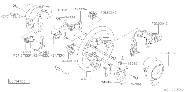 2020 Subaru Forester Steering Wheel Heater Diagram for 34312FL022VH