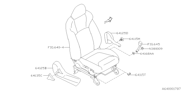 2019 Subaru Forester Cover Hinge Front Seat In Diagram for 64115FL240VH