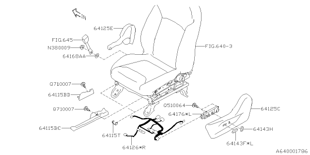 2019 Subaru Forester Harness Assembly Mid LH Diagram for 64126SJ070