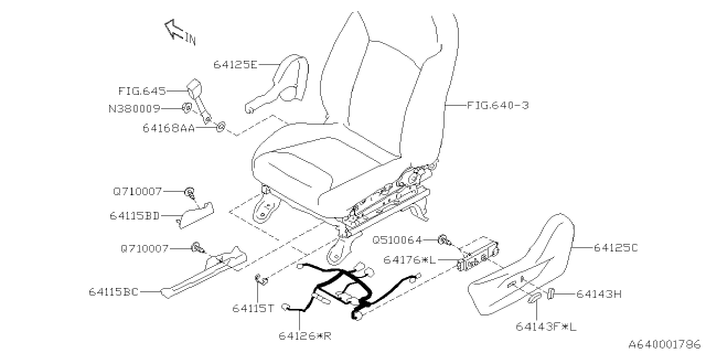 2019 Subaru Forester Knob Switch RECLINING Diagram for 64143FL060VH