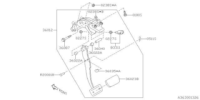 2019 Subaru Forester Pedal System Diagram 2