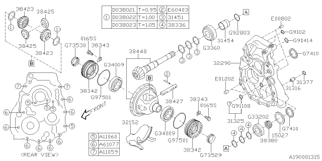 2019 Subaru Forester Ret-Drive PINION Diagram for 32290AA161