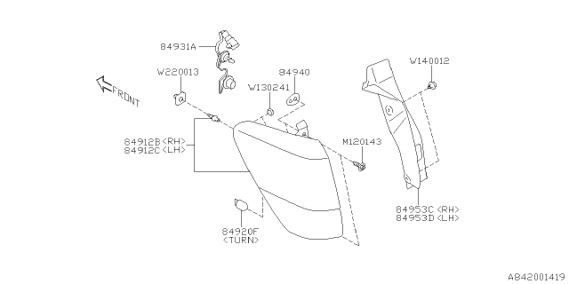 2019 Subaru Forester Cover(RCL) LH Diagram for 84953SJ010