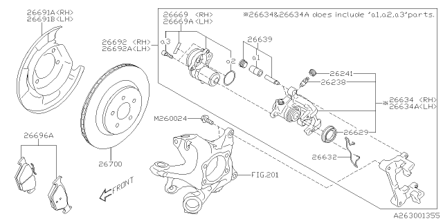2020 Subaru Forester Brake Disc R Diagram for 26700SJ000