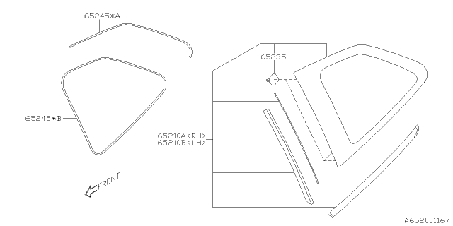 2020 Subaru Forester Dam Rubber Diagram for 65245SJ000