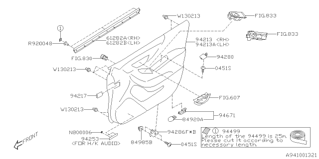 2019 Subaru Forester Trim Sub Ay Dr F RH Diagram for 94216SJ160SN