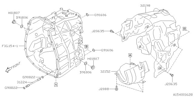 2021 Subaru Forester Automatic Transmission Case Diagram 2