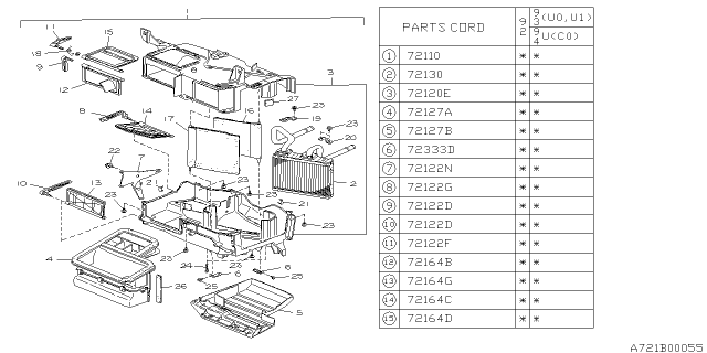 1993 Subaru SVX Heater Unit Diagram 3